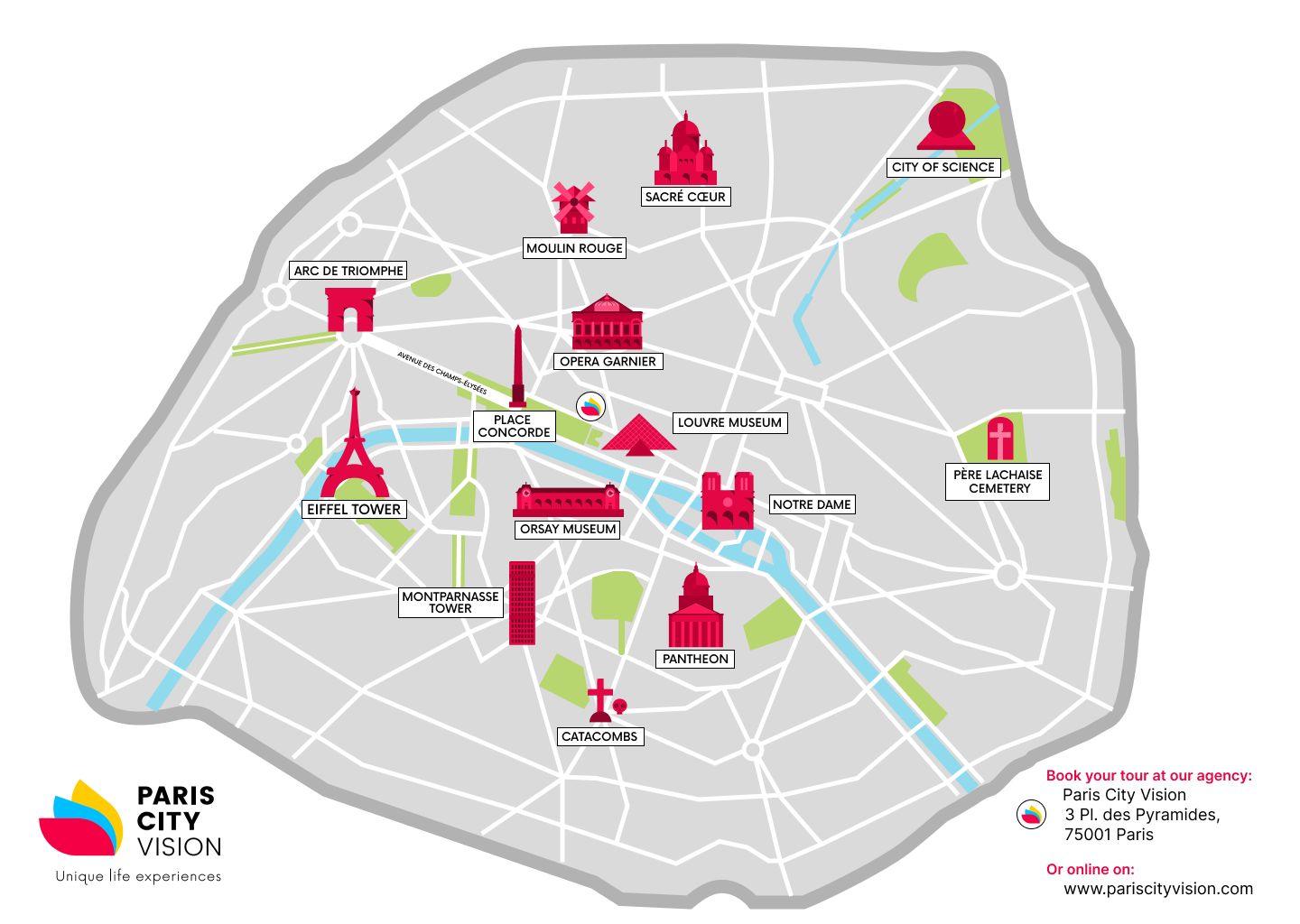 tourist map of paris printable
