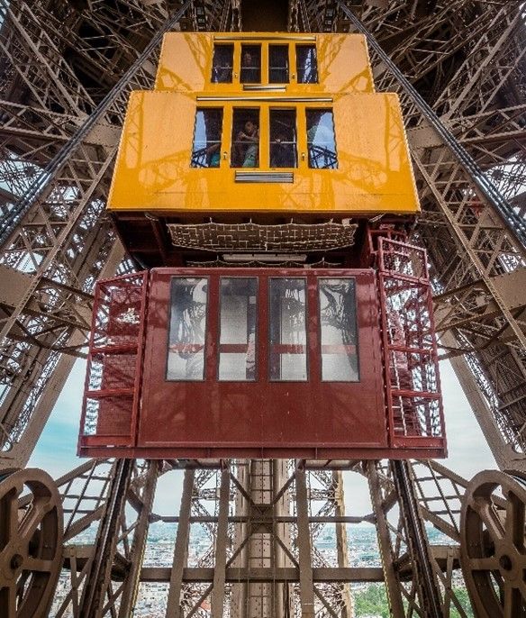 Ascenseur de la Tour Eiffel à Paris 